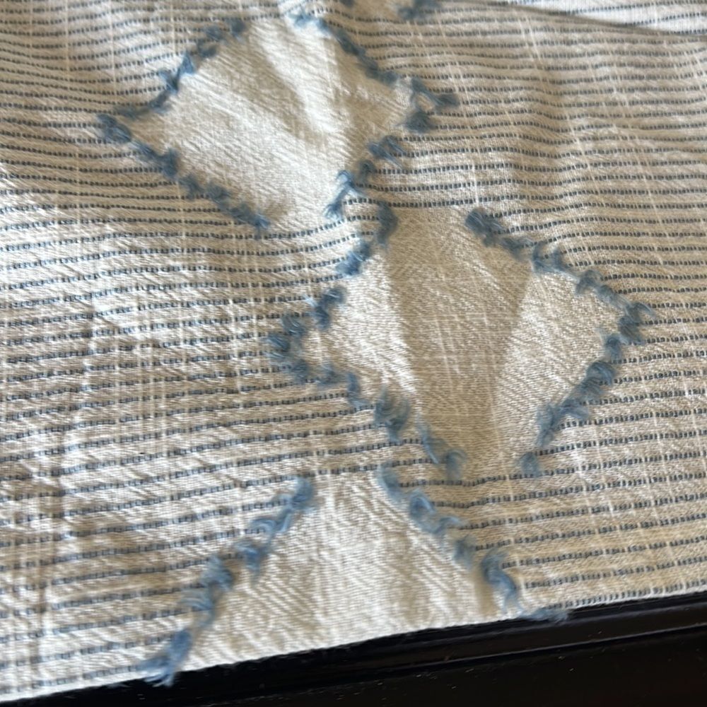 Pottery Barn Teen Plant Dyed Diamond Trim Duvet Cover and sham - Picture 8 of 11